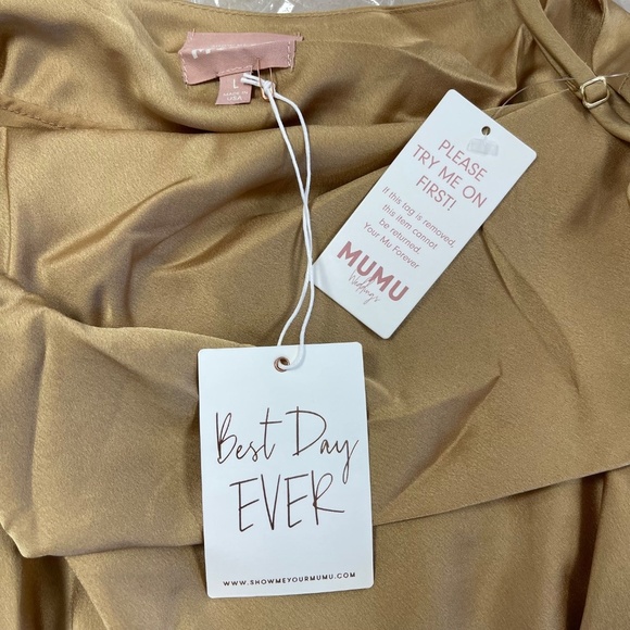 Show Me Your Mumu Weddings True Gold Verona Cowl Dress - Large - NWT - Picture 7 of 8